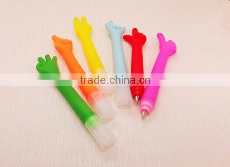 Novelty gesture ball point pen colorful gift school stationery pens