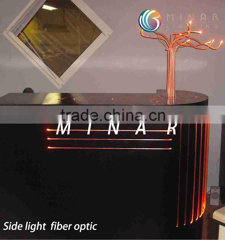 8mm solid polymer fiber optic side glow cable lighting