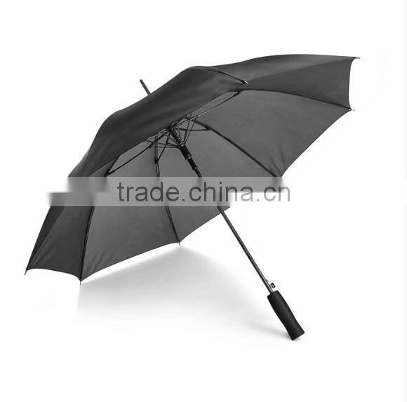 25INCH 16 rib auto open metal frame mono color umbrella Quality Umbrella with Black pastic Handle