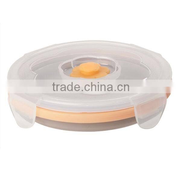 High quality factory supplied folding food grade silicone container/ lunch box