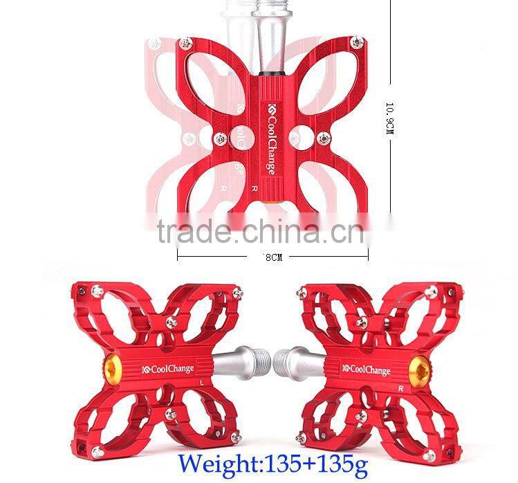 Colorful ball bearing steel cage bicycle pedals for MTB and BMX