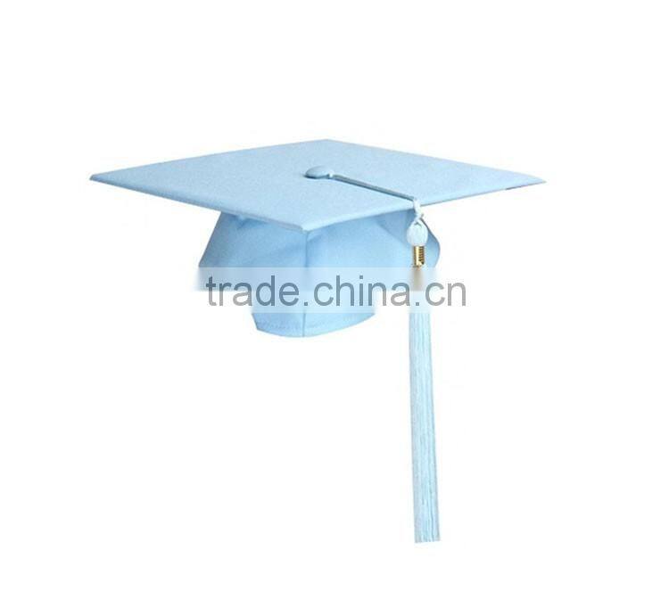 Wholesale cheap sky blue graduation cap with tassels