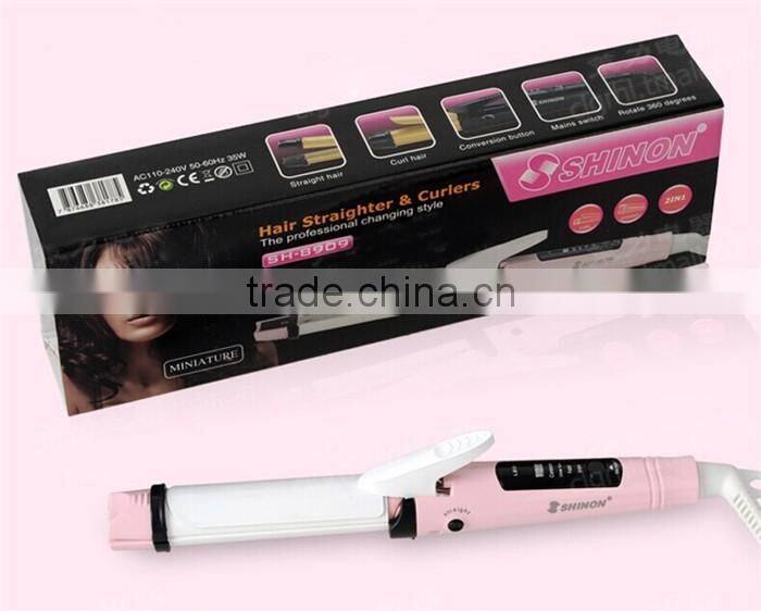 Portable electric hair curler hair straightener made in china