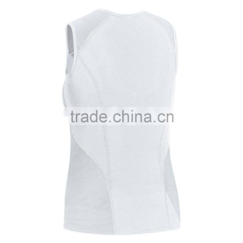 Custom women's sleeveless base layer bike wear flatlock seams running singlet