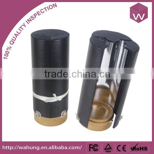 Top Quality Leather Wine Gift Box Custom /Black PU Wine Bottle Box For Sale