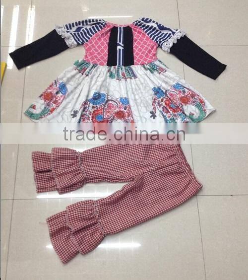 2015 hot sale adorable baby clothes thanksgiving girls outfit Fall Giggle Moon Remakes Children Boutique Clothing Sets Girl