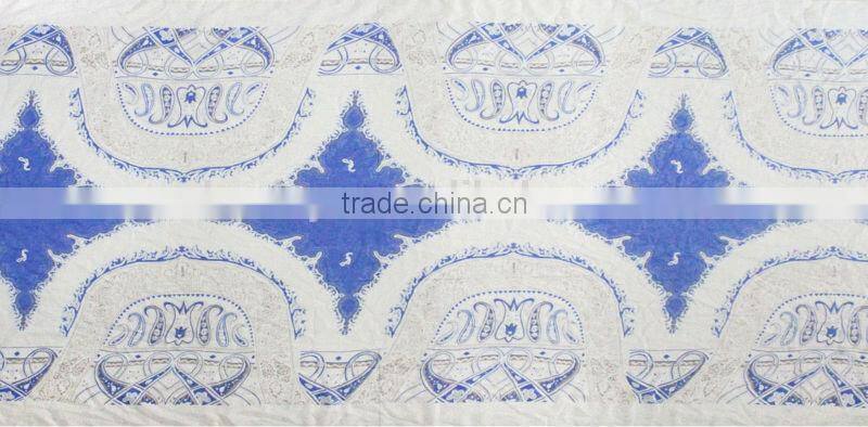 paisley design blue and white printed 2015 spring scarf