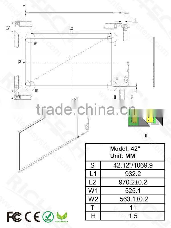 RichTech 42inch, 10points IR monitor touch screen panel for exhibiton ,advertising,entertainment