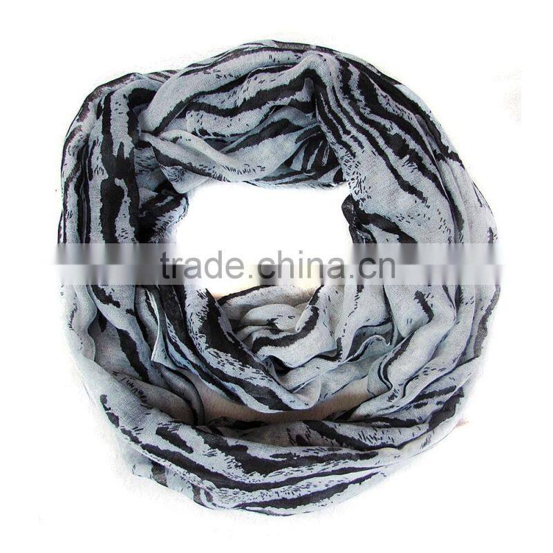 maroon color hot selling tiger stripe printing circle stripe scarf