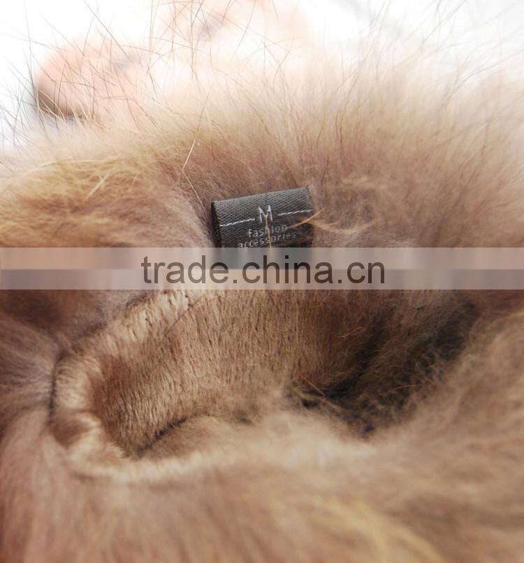 Womens Leather Gloves With Raccoon Fur Trim Black Genuine Sheep Leather With Lining