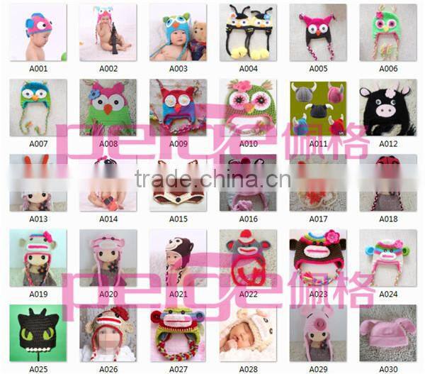 White Red Striped 100% Cotton Handmade Crochet Long Tail Hat