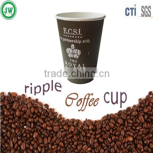 16oz takeaway double wall paper cups wave ripple paper cups 420ml coffee cup