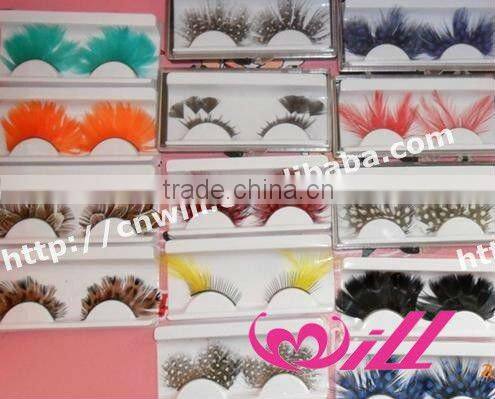 Fashion Crazy Red False Eyelashes Feather Eyelashes Cheap False Eyelashes Hot Sale