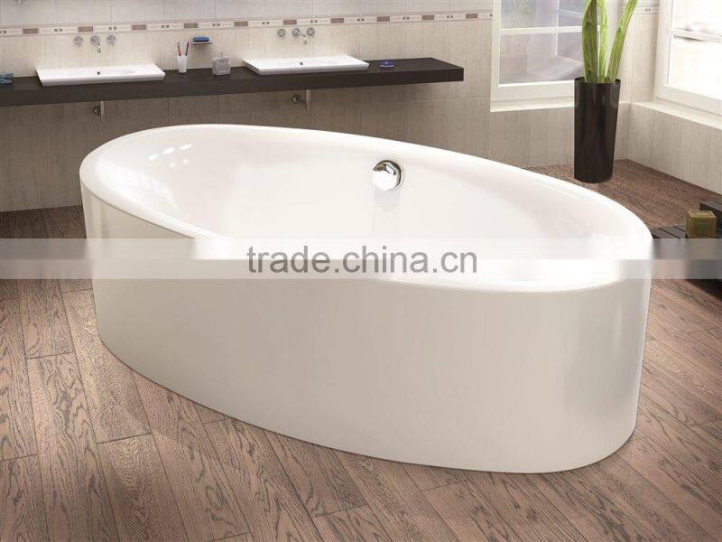 Freestanding White Color Acrylic Oval Bathtub