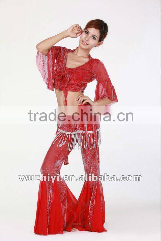 Affordable new hot selling shinning belly capelet | sexy sequin rose belly dance top (SZ006)