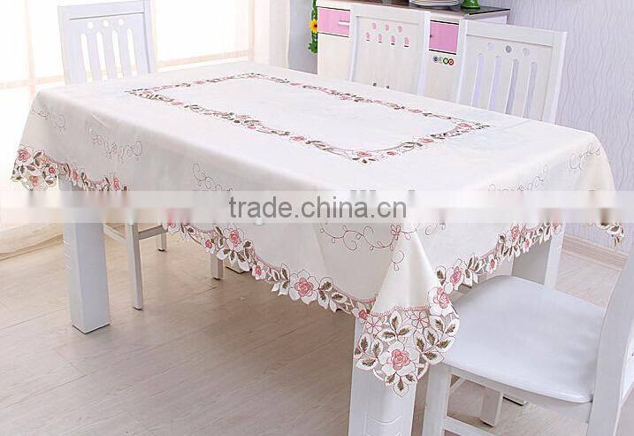 Hot popular homeuse wedding embroidery table cloth new design