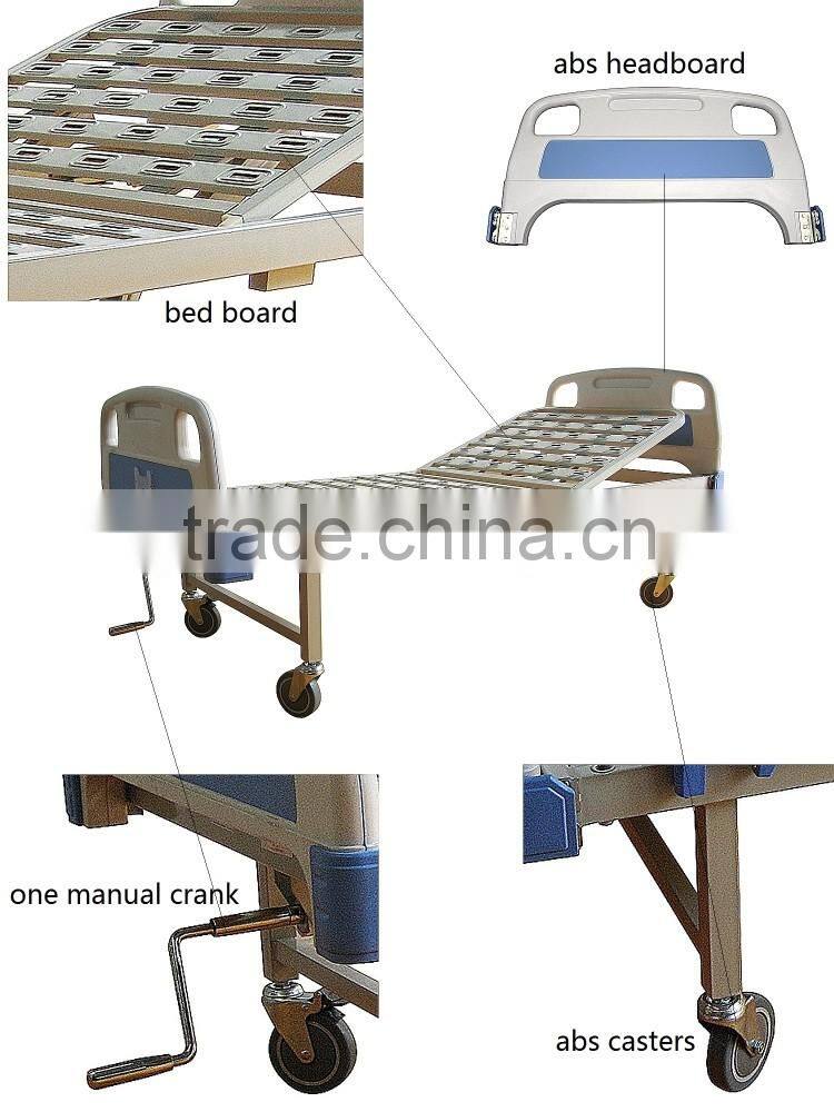 Cheap Popular ABS Bedhead 0ne Crank Manual Hospital Folding Bed