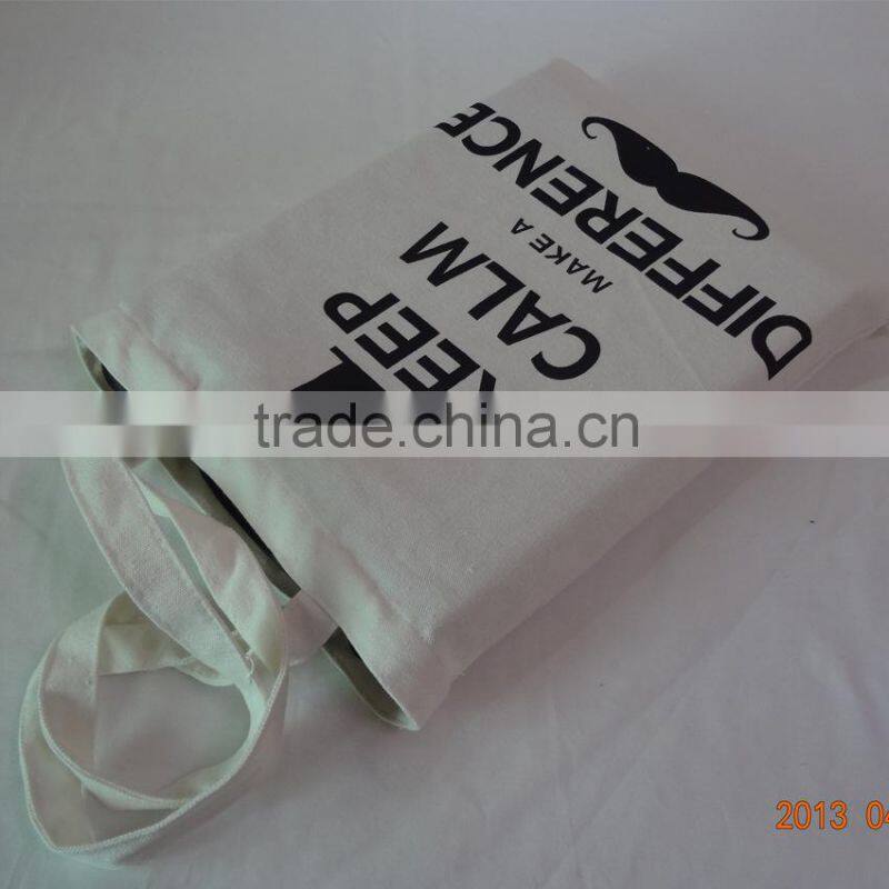 Foldable custom logo reusable canvas shopping bag