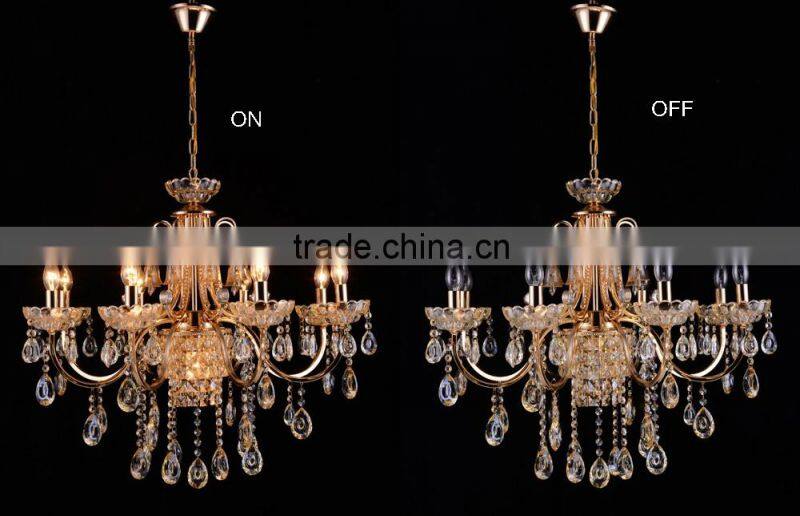 Contemporary Best Selling Super Large 9 Lights Crystal Chandelier Light for Lobby