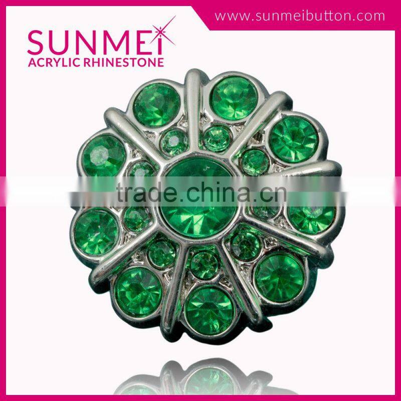 Bulk Black Round Plastic Buttons 25mm with Multiple Fancy Rhinestone