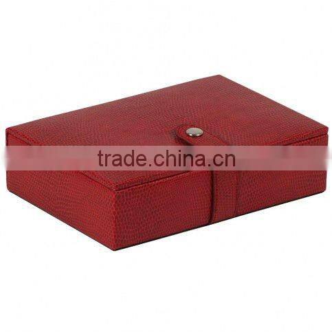Lizard textured faux leatherTravel Jewelry Box
