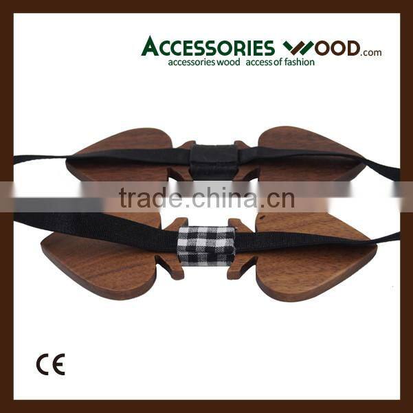 Fashion OEM handmade nature wooden bow ties with gift box