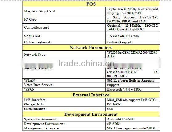 A Smart Android 4.3 POS Solution,Integrated With Printer, Payment
