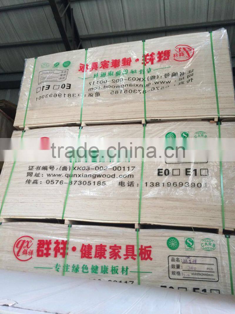 E0 Glue Hardwood Core Melamine Plywood for Furniture