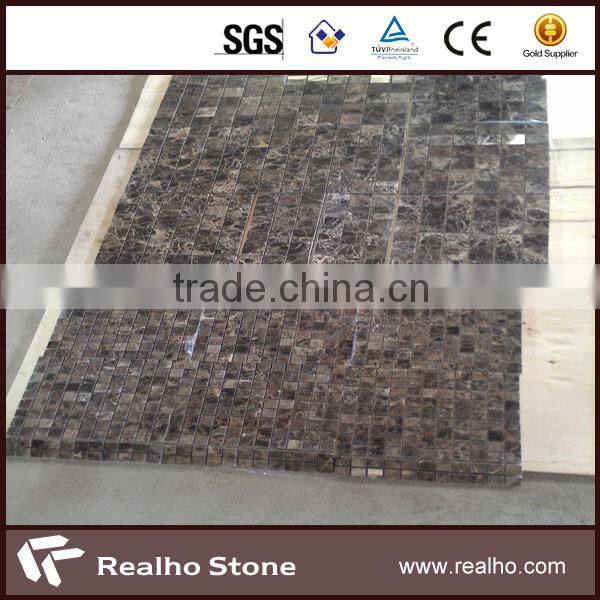marron emperador marble wall mosaic
