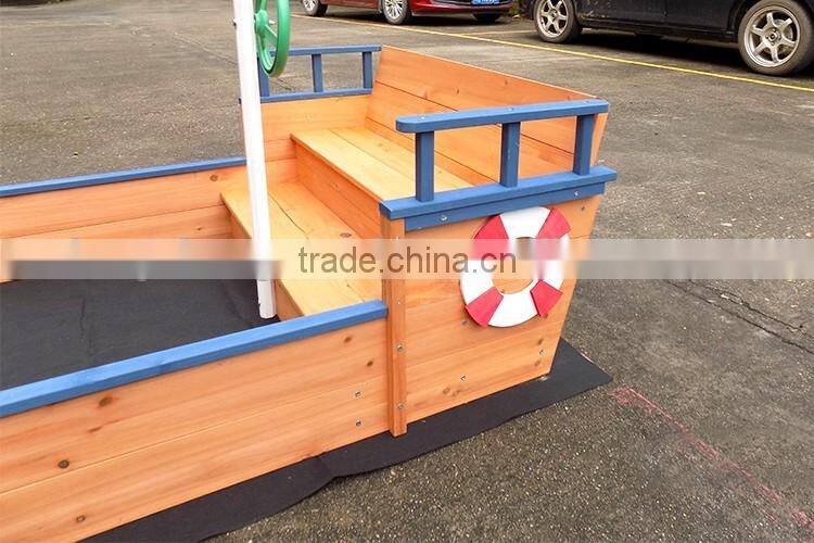 Boat shape wooden sandbox