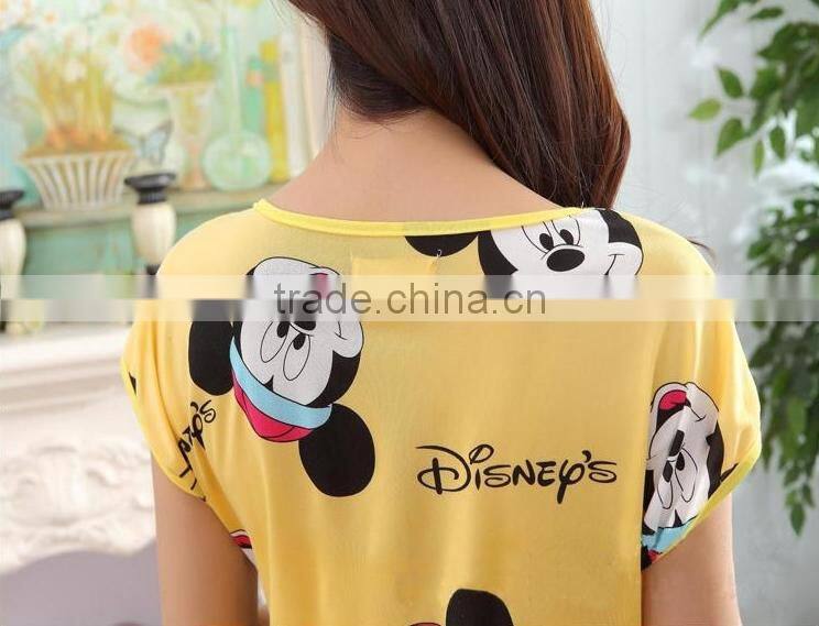 Lovely cultivate one's morality nightgown with short sleeves in summer