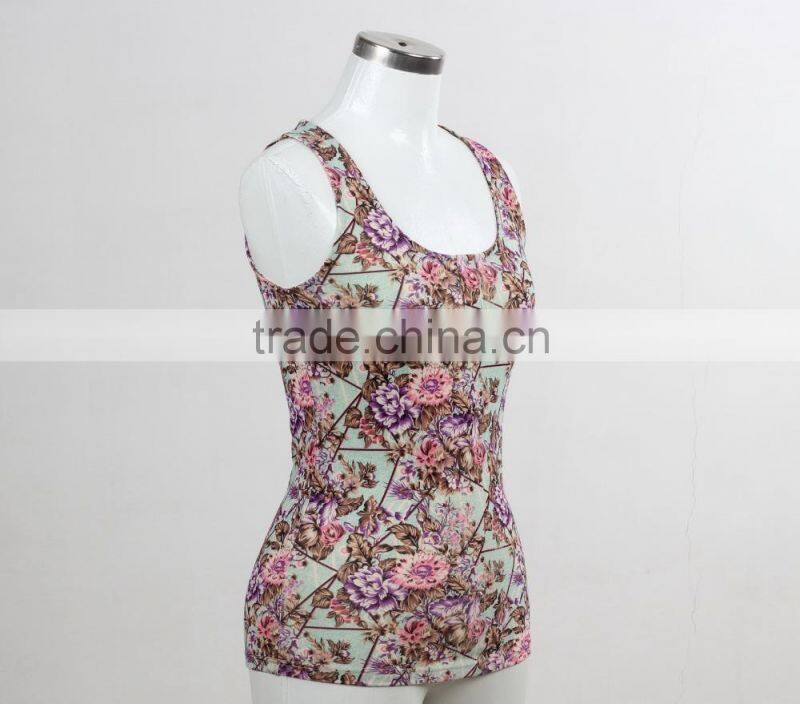 F5S15064 Women Printed Design Tank Top Manufacturing