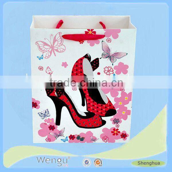 custom design factory made printing shoes packing woven's gift paper bag