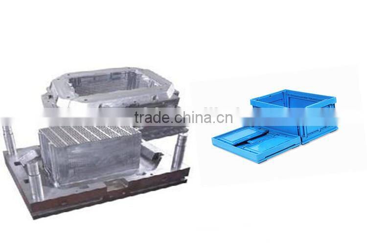 Taizhou New Plastic Injection Folding Close Crate With Lid Mould,Plastic Foldable Container Mould