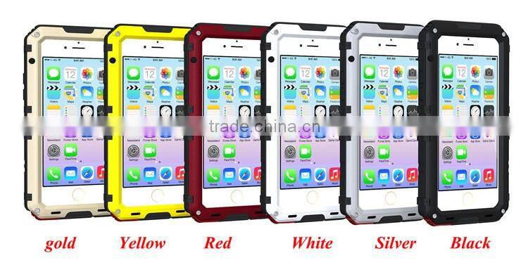 China Supplier Waterproof Cell Phone Case for iPhone 6 6S Metal TPU Shockproof Cover