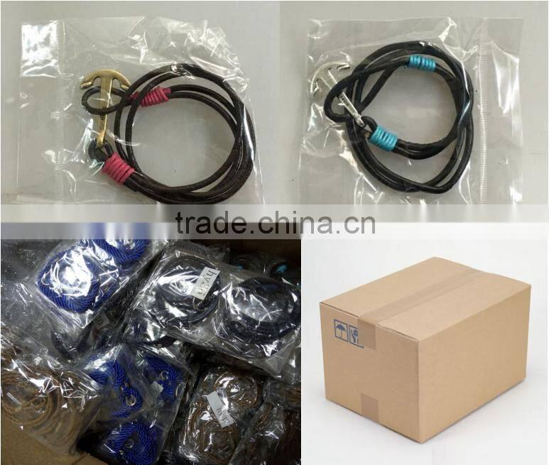 Fashion Design Engraved Logo Vintages Hook Anchor Bracelet Factory Wholesale