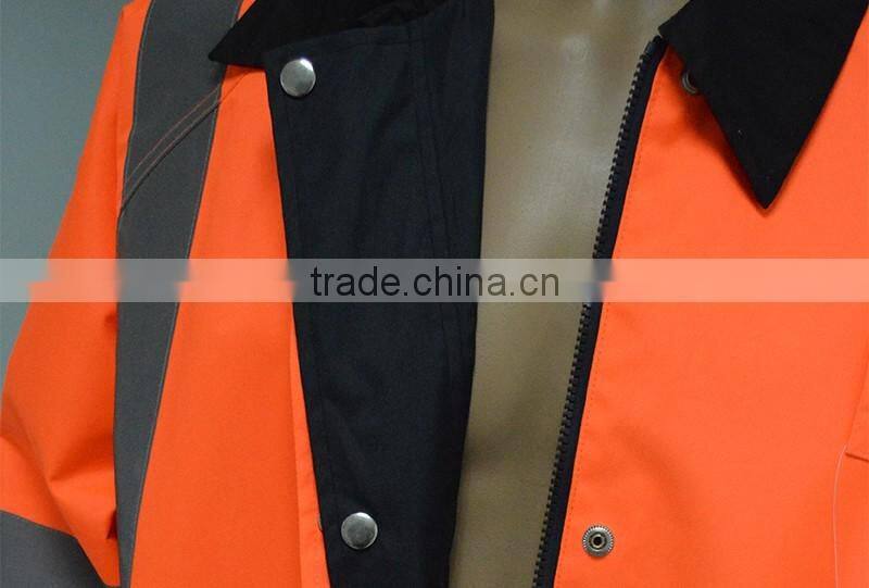 Hot sale high visibility raincoat clothing reversible wear silver refletive tape