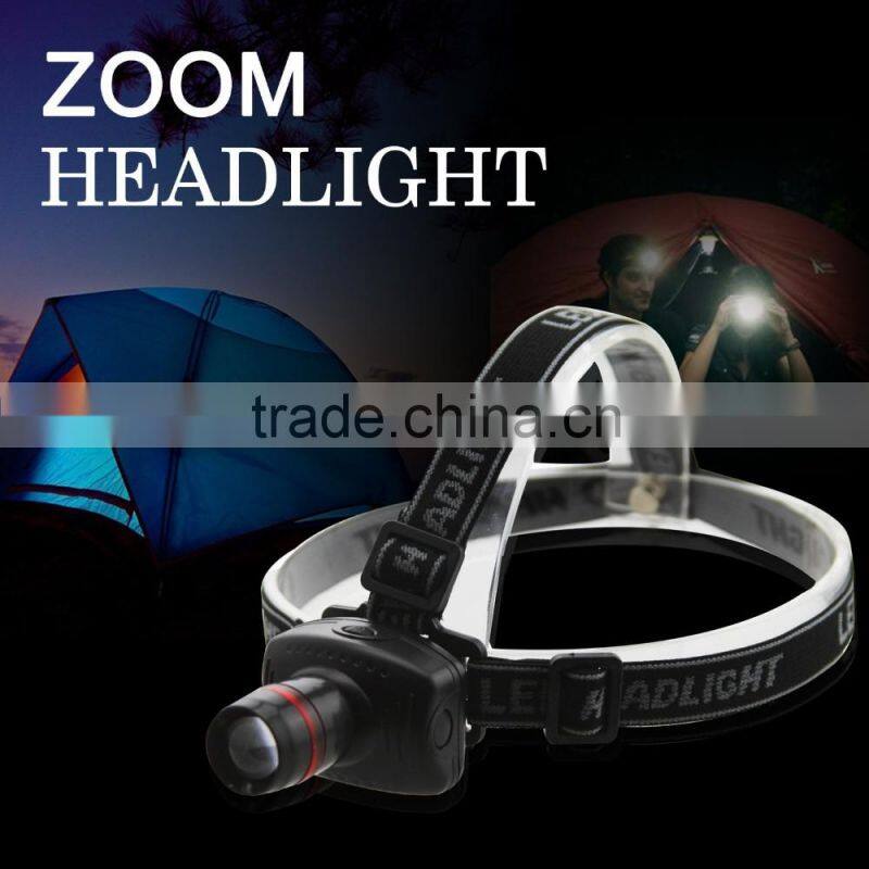 3W Focus Zoom LED Headlamp 3 Mode Energy Saving Outdoor Sports Camping Fishing Head Lamp Flashlights