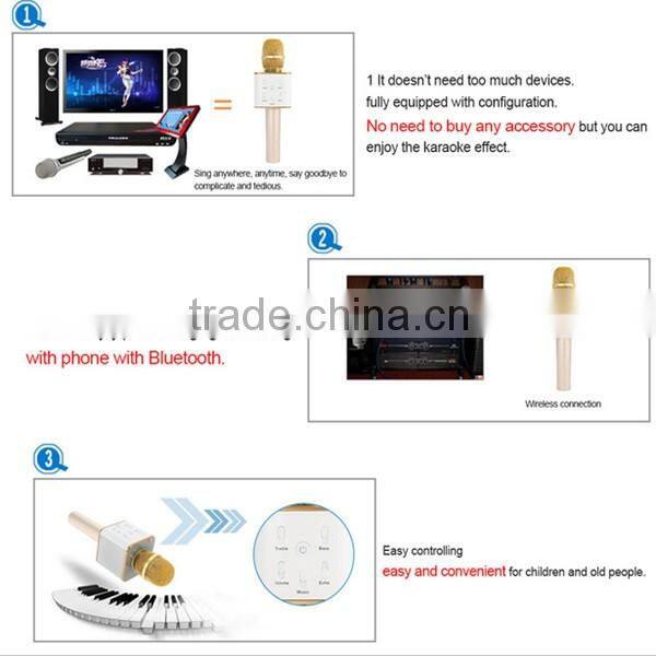 bluetooth wireless speaker handheld microphone for karaoke singing q7 microphone