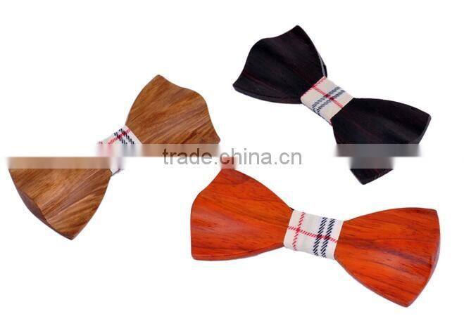 men Bamboo bow tie wholesale matts triangle plaid shape gentleman bow tie