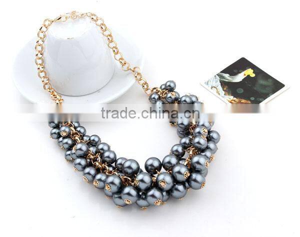 New White Grey Pearl Choker Pendant Statement Necklace Women Necklaces & Pendants Fashion Necklaces for Women 2014