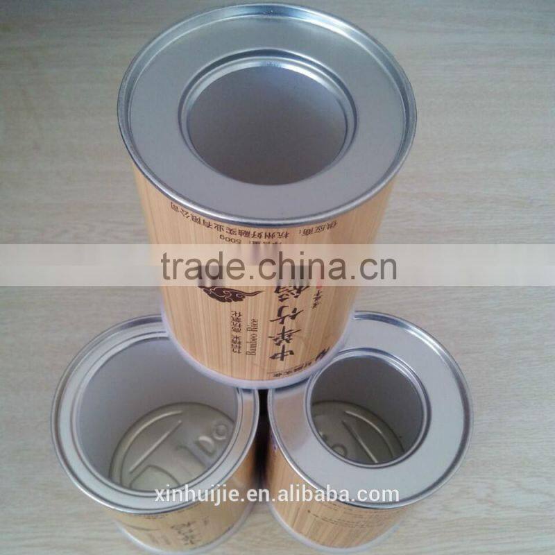 rich packaging paper cans ,High quality aluminum cover round paper box