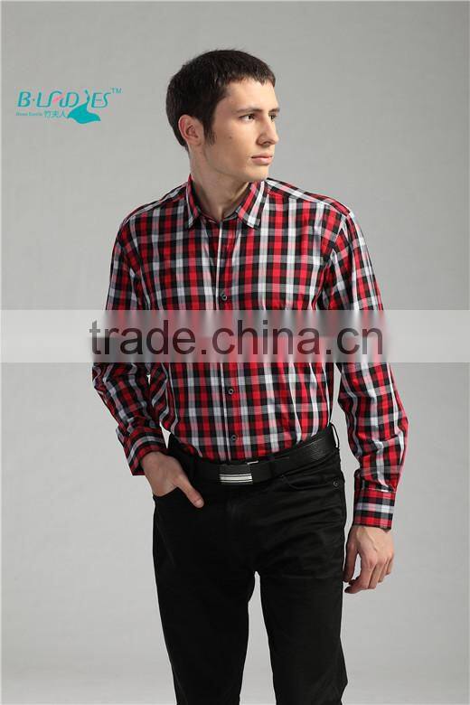 2015 Bladies New Bamboo Fiber Shirts For Men Plaid Shirts For Men