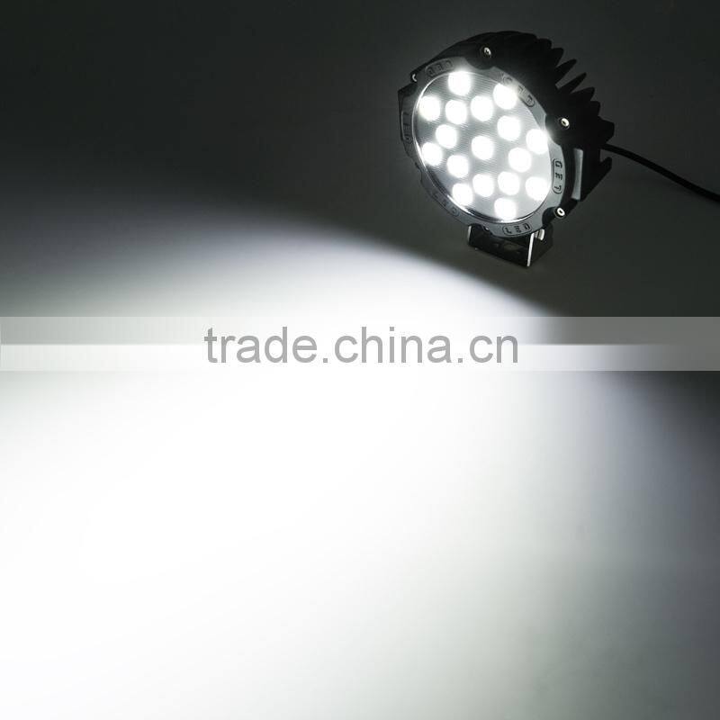 hot sale led working light for truck, red 51 watt 7'' jeep led