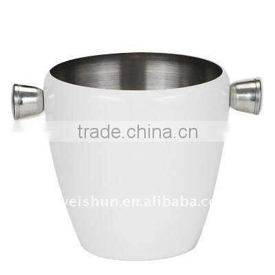 colorful round stainless steel ice bucket with hands