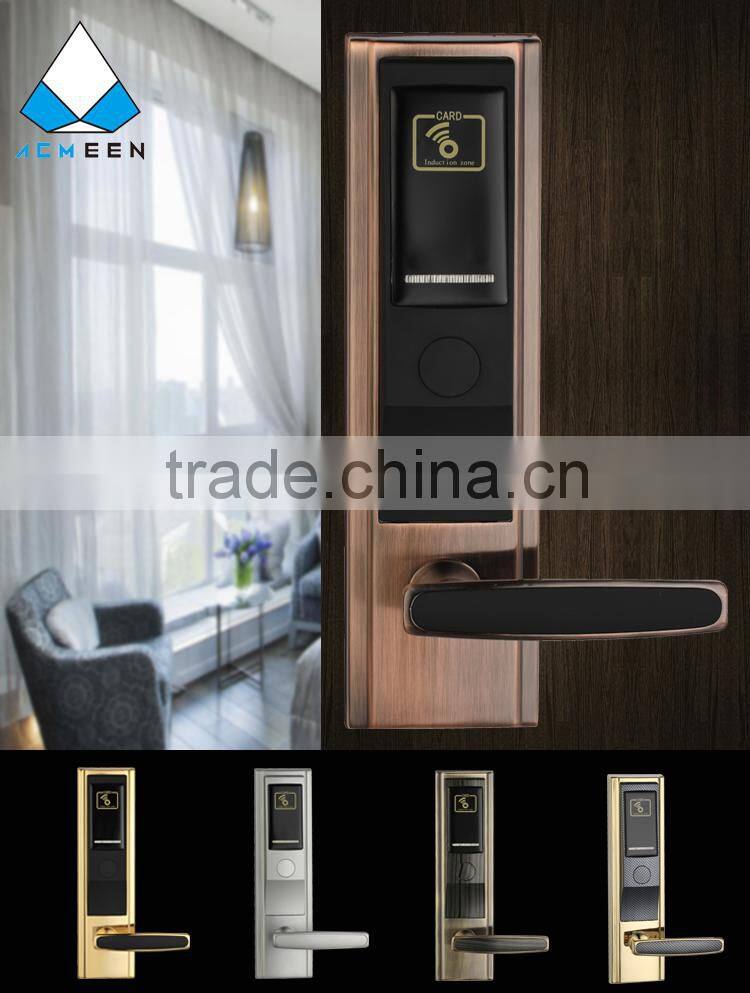 red bronze swipe card hotel door lock system H-821
