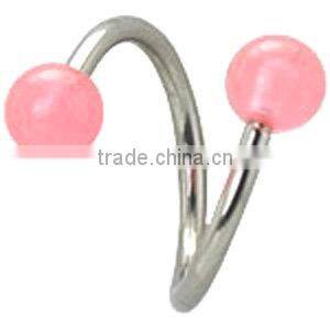 green acrylic eyebrow barbell twister body piericng jewelry