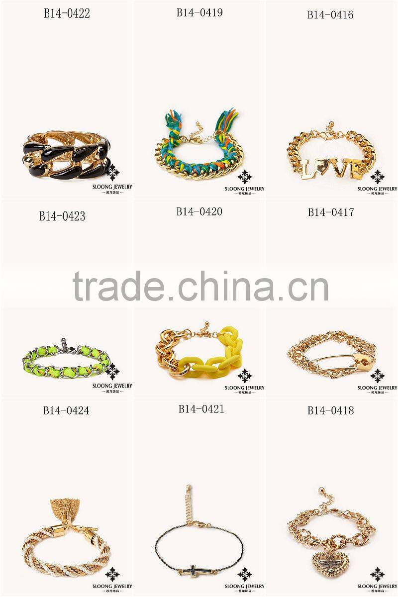 2013 fashion fake gold chain love bracelet