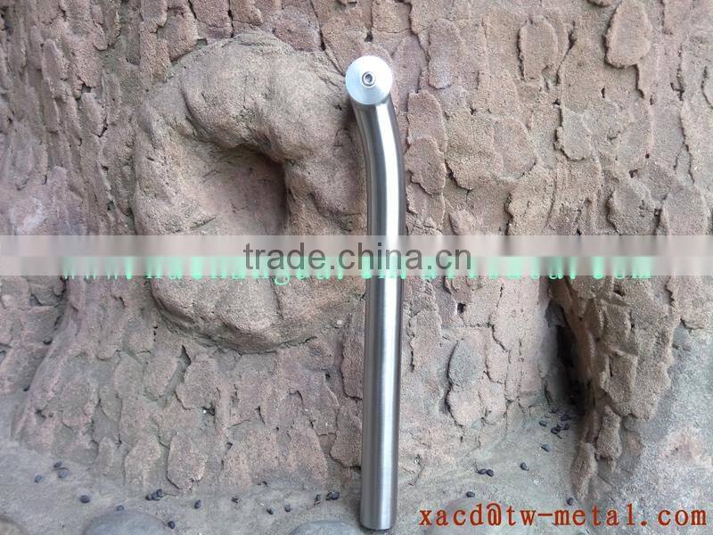 Titanium bike seat post with handing brush finished