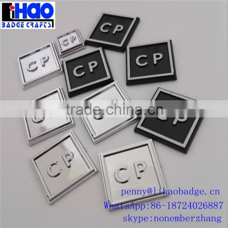 metal stickers ABS adhesive chrome plating black packing box plastic labels